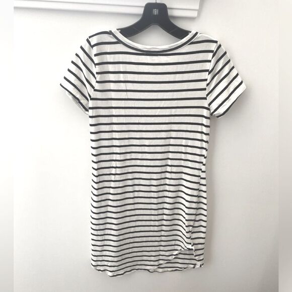 Striped T-Shirt Dress Women's M/L Cotton Stretch Basic Travel Academia Preppy - Picture 10 of 11